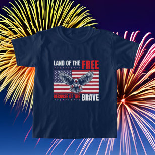 T-shirt Aigle patriotique sans terre brave drapeau
