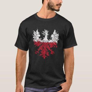 T-shirt Aigle POLONAIS Pologne Fierté Blanc Rouge Drapeau