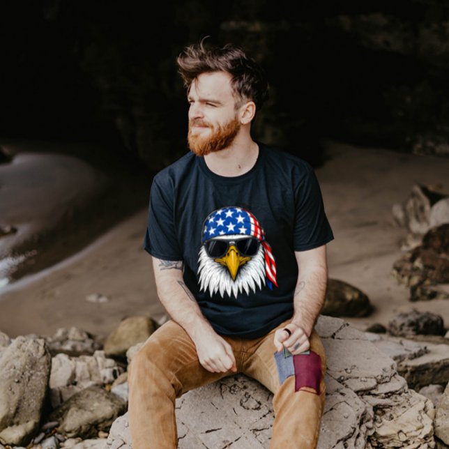 T-shirt Aigle rouge blanc et bleu Jour de l'indépendance (Créateur téléchargé)