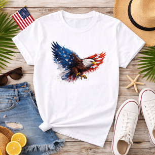 T-shirt Aigle Rouge Blanc et Bleu Patriotique