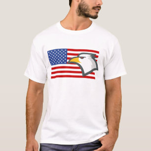 T-shirt Aigle sur le drapeau américain