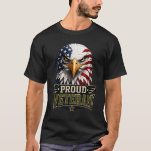 T-shirt Aigle Vétéran Fier – Drapeau Américain de la Fête 