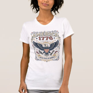 T-shirt Aigle Vintage Amérique 1776 Patriotique