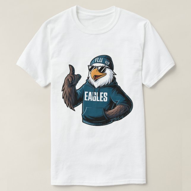 T-shirt Aigles à visage cool avec lunettes de soleil Aigle (Design devant)