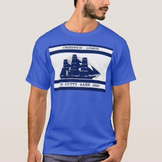 T-shirt Aiguille de coupe en bleu blanc 2