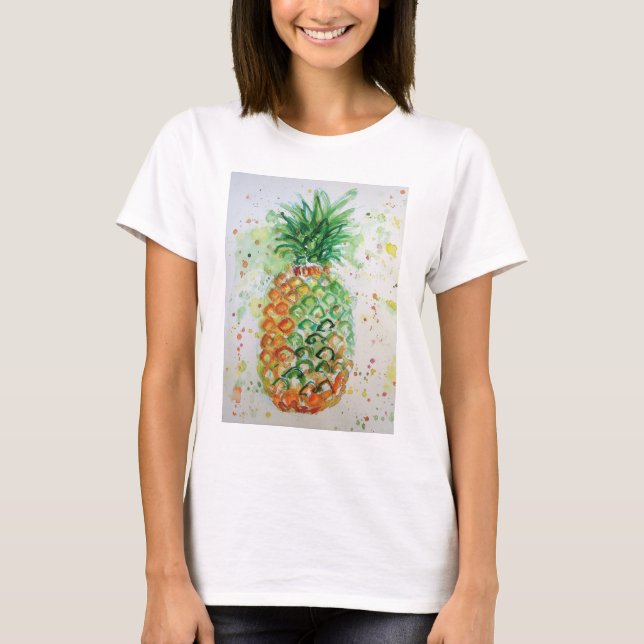 T-shirt Aiguille Fruit Nourriture Tropical Art Orange Lime (Devant)