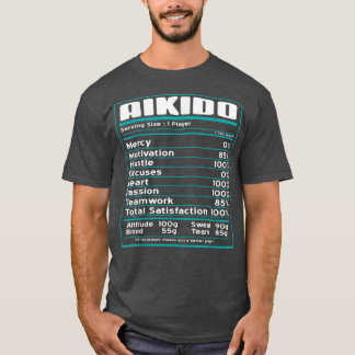 T-shirt Aikido Cool drôle Faits nutritionnels présents Cad