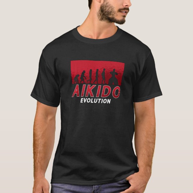 T-shirt Aikido Evolution Martial Samurai Sports Fighter Ai (Devant)
