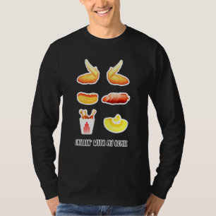 T-shirt Aile de poulet cuite Aile de poulet Aile de chien