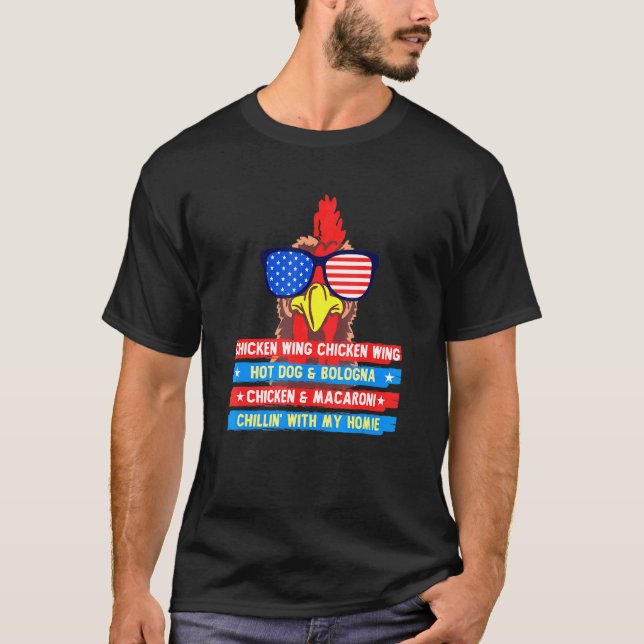 T-shirt Aile De Poulet Cuite Aile De Poulet Chaud Chien Et (Devant)