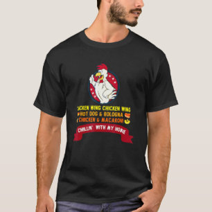 T-shirt Aile de poulet cuite Aile de poulet Hot Dog et Bol