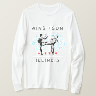 T-shirt Aile Tsun Illinois - Ligne horizontale Blanc