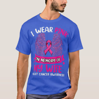 T-shirt Ailes Cancer Du Sein, Je Porte Le Rose En Mémoire 