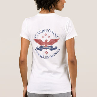 T-shirt Ailes d'aigle Écriture Exode 19:4 Rouge/Bleu