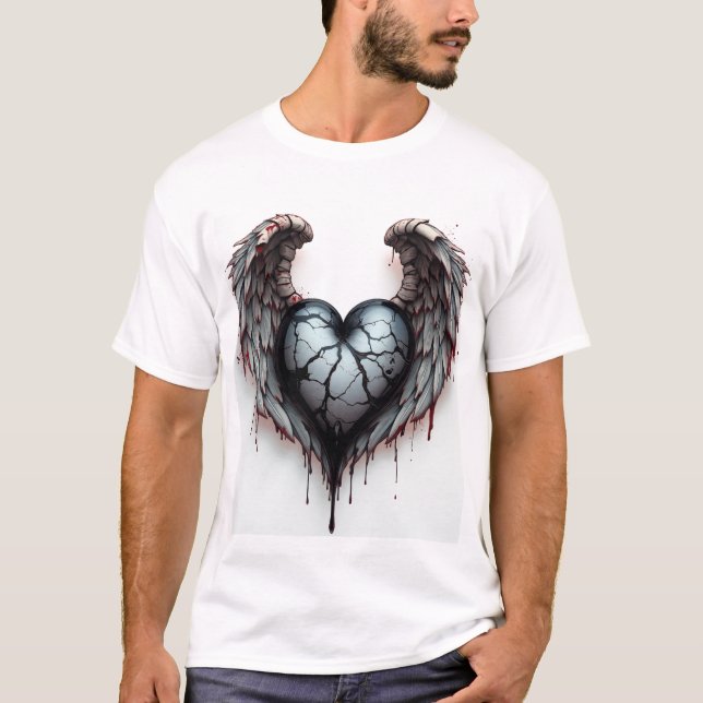 T-shirt ailes d'amour foncées (Devant)