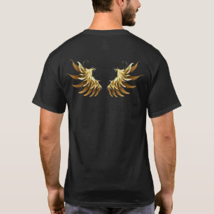 T-shirt Ailes d'Ange d'or sur arrière - plan noir