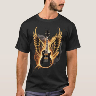 T-shirt Ailes de guitare rétro Art abstrait Rock And Roll