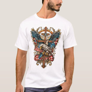 T-shirt Ailes de la Liberté Où la Foi et la Liberté S'élèv