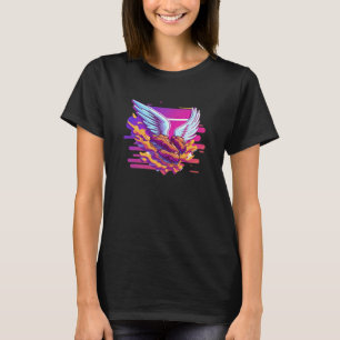 T-shirt Ailes de poulet Synthwave 80s Rétrowave Esthétique