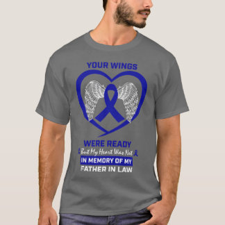 T-shirt Ailes Du Coeur Mémoire Du Père En Droit Colon Canc