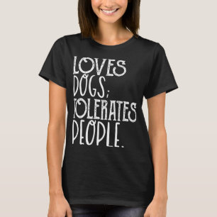 T-shirt Aime Chien Tolérate Personnes Drôle Chien Amoureux