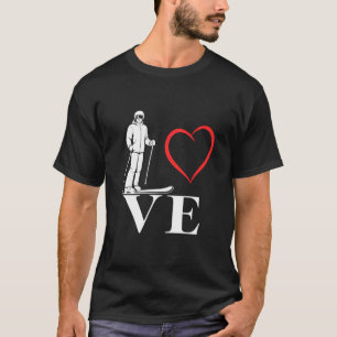 T-shirt Aime Le Ski Sports D'hiver Coeur Skieur De Descent