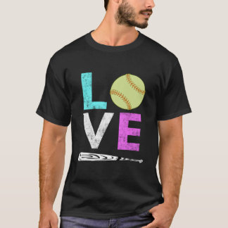 T-shirt Aime le softball le plus