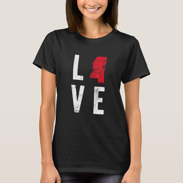 T-shirt Aime Mississippi Carte Amérique Indépendance Améri (Devant)