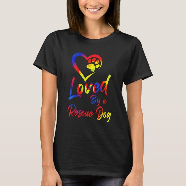 T-shirt Aimé Par Un Chien Secourt Adopter Foster Dog Empre (Devant)