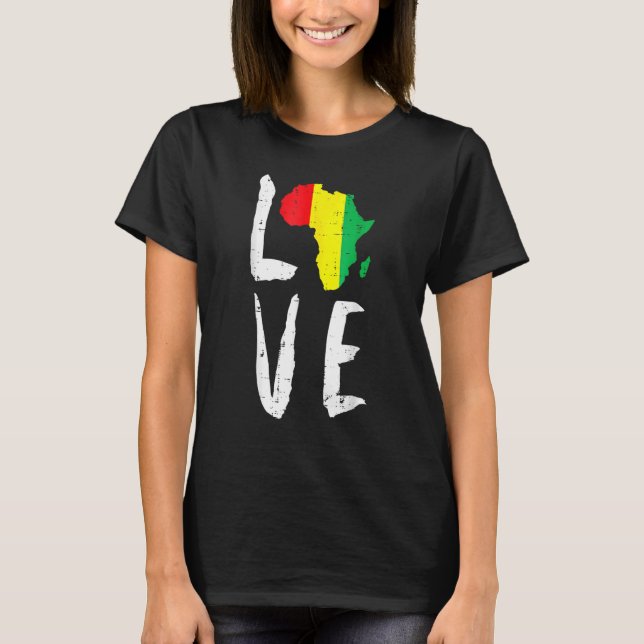 T-shirt Aimer Afrique Noir Histoire Mois Afro-Américain M (Devant)