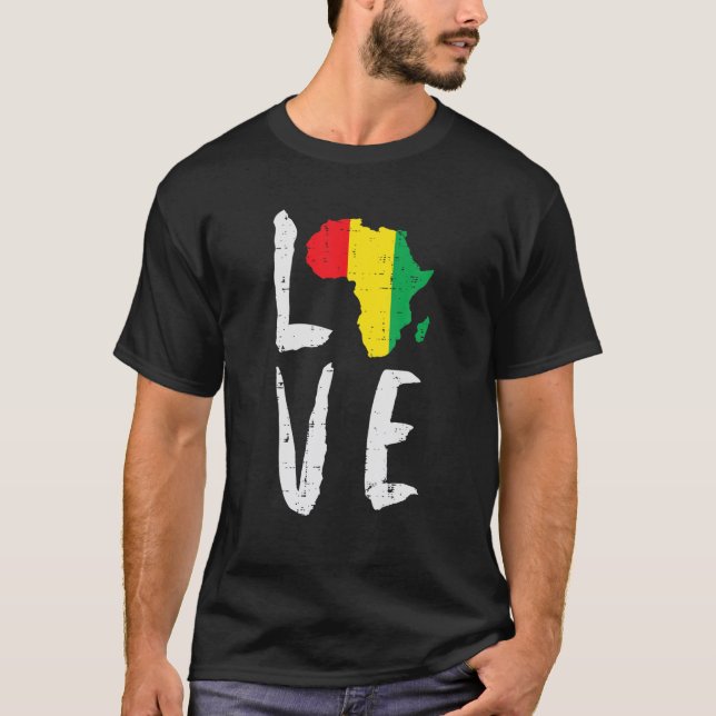 T-shirt Aimer Afrique Noir Histoire Mois Afro-Américain M (Devant)