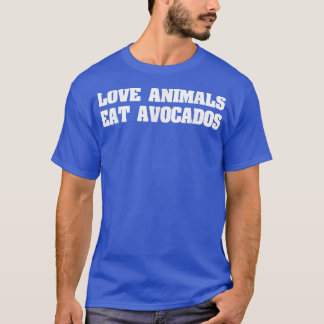 T-shirt Aimer Animaux Manger Avocados, Vegan Veganer