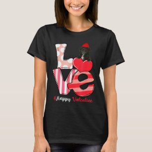 T-shirt Aimer Chien Noir Cockapou Avec Casquette Valentine