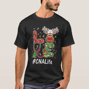 T-shirt Aimer CNA Life Reindeer Stethoscope Noël Nursi