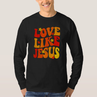 T-shirt Aimer comme Jésus Feuilles d'Automne Mode Esthétiq