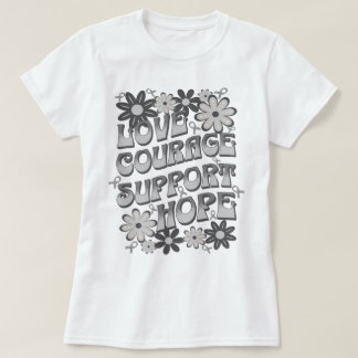 T-shirt Aimer Courage Support Hope Cerveau Tumeur Flower