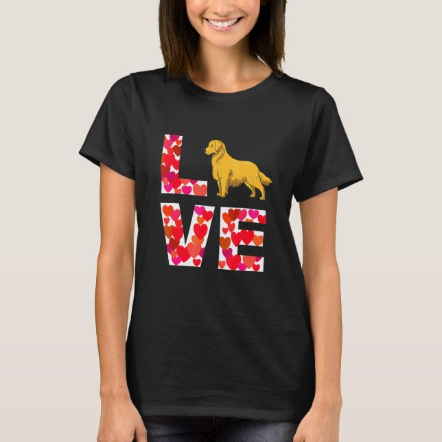 T-shirt Aimer Golden Retriever Chien Pour Le Maître Et Fem (Devant)