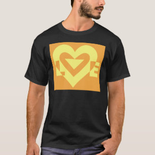 T-shirt Aimer Jaune sur Orange