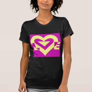 T-shirt Aimer Jaune sur violet