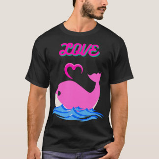 T-shirt aimer la baleine rose