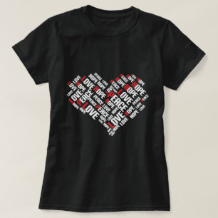 T-shirt AIMER LA PAIX ESPOIR Chic Word Cloud élégant
