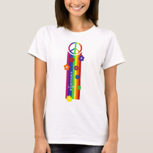 T-SHIRT AIMER LA PAIX LIBERTÉ FLEURS