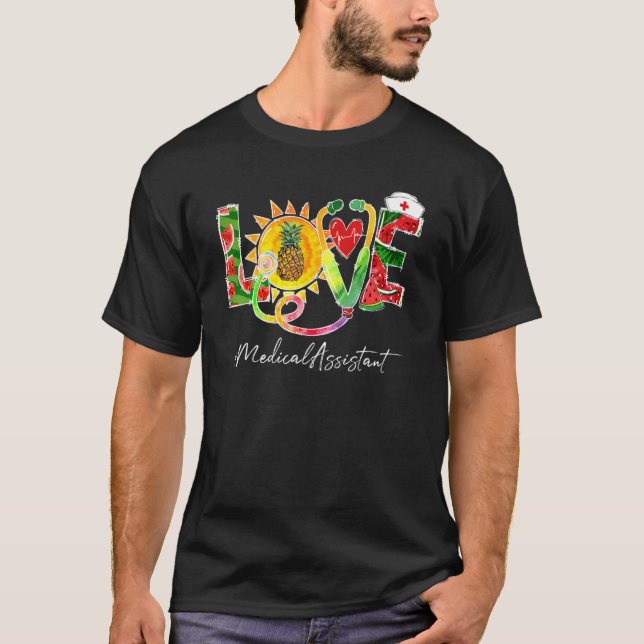 T-shirt Aimer Médicale Assistant Pâte d'ananas Été (Devant)
