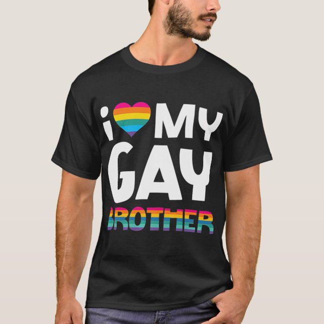 T-shirt Aimer Mon Frère Gay LGBT Pride Cadeau Gay Lesbian (Devant)