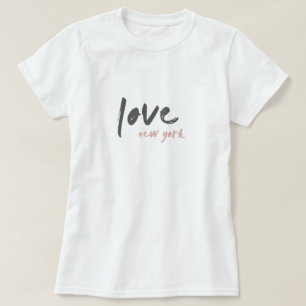 T-shirt Aimer New York   NYC USA Moderne Wanderlust Rose