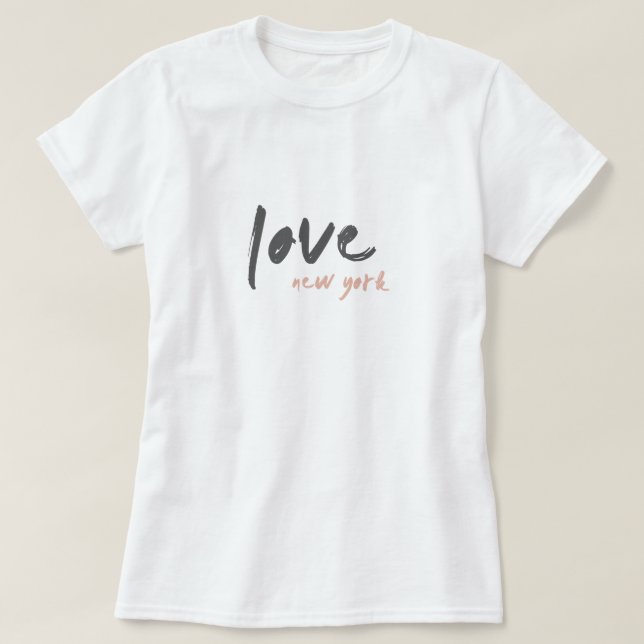 T-shirt Aimer New York | NYC USA Moderne Wanderlust Rose (Design devant)