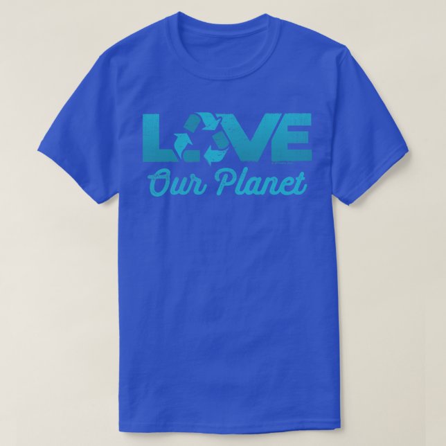 T-shirt Aimer notre planète Réutiliser Recycle en Turquois (Design devant)