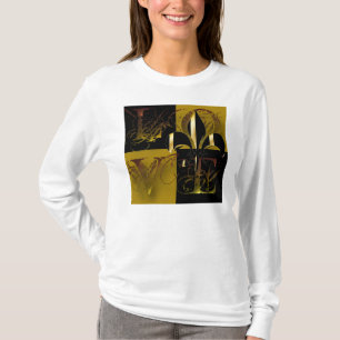 T-shirt Aimer or noir/fleur de lis
