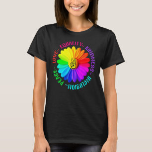 T-shirt Aimer Paix gentillesse Égalité Inclusion signe de 