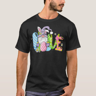 T-shirt Aimer Pâques avec Gnomie Funny Gnome Esquad de Pâq